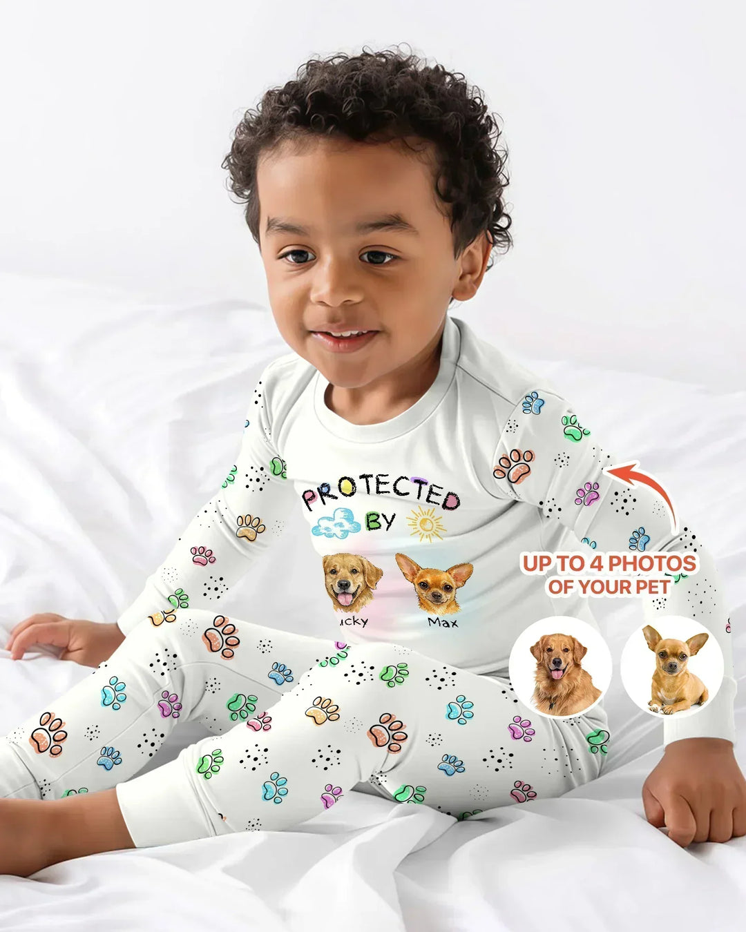 Zweiteiliges Langarm-Pyjama-Set mit Sommerfrüchten