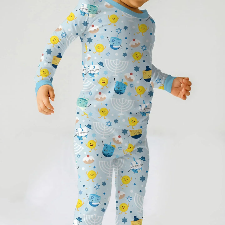 Zweiteiliges Langarm-Pyjama-Set mit Sommerfrüchten