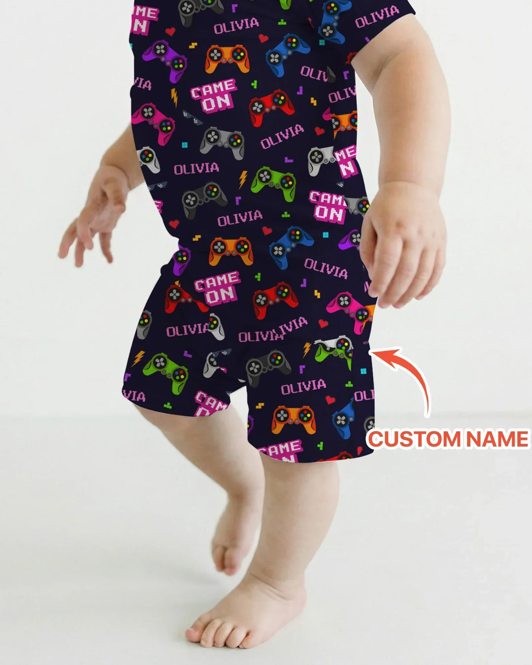Zweiteiliges Pyjama-Set mit kurzen Ärmeln und Shorts im Sommer-Design