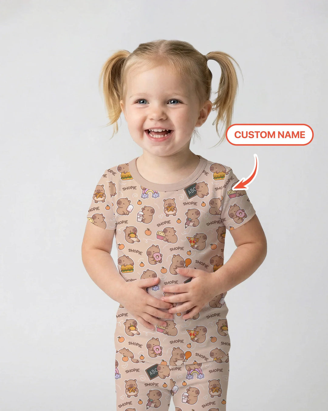 Zweiteiliges, kurzärmliges Pyjama-Set mit Marienkäfern