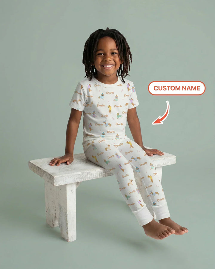 Zweiteiliges, kurzärmliges Pyjama-Set mit Marienkäfern