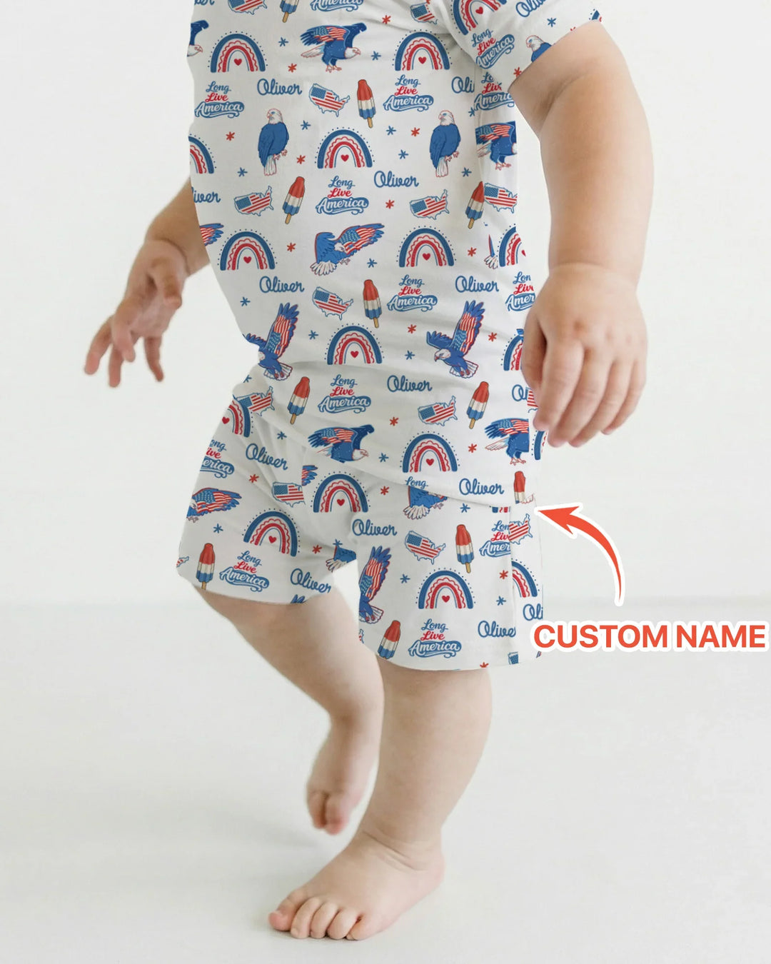 Zweiteiliges Pyjama-Set mit kurzen Ärmeln und Shorts im Sommer-Design