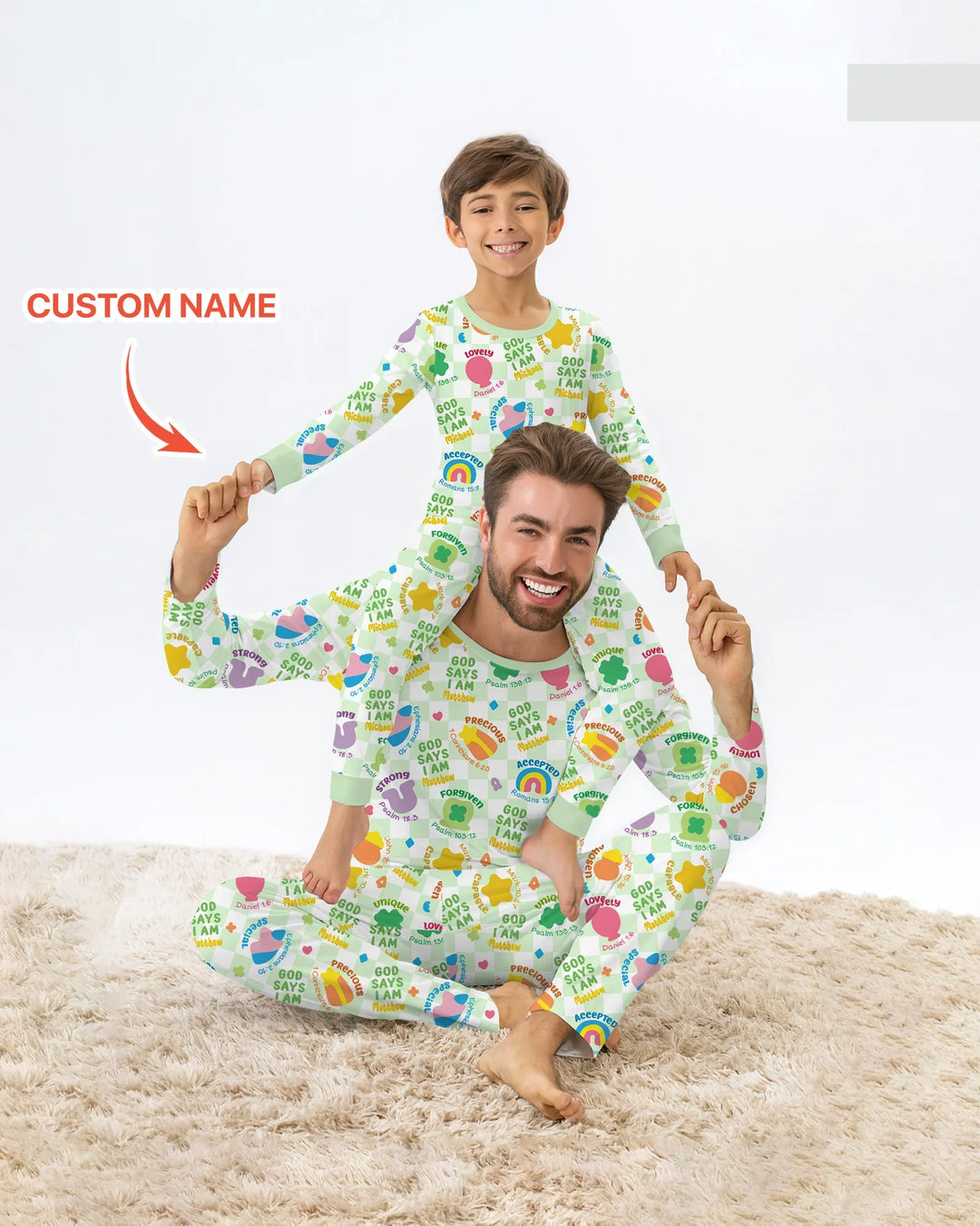 Zweiteiliges Langarm-Pyjama-Set mit Sommerfrüchten