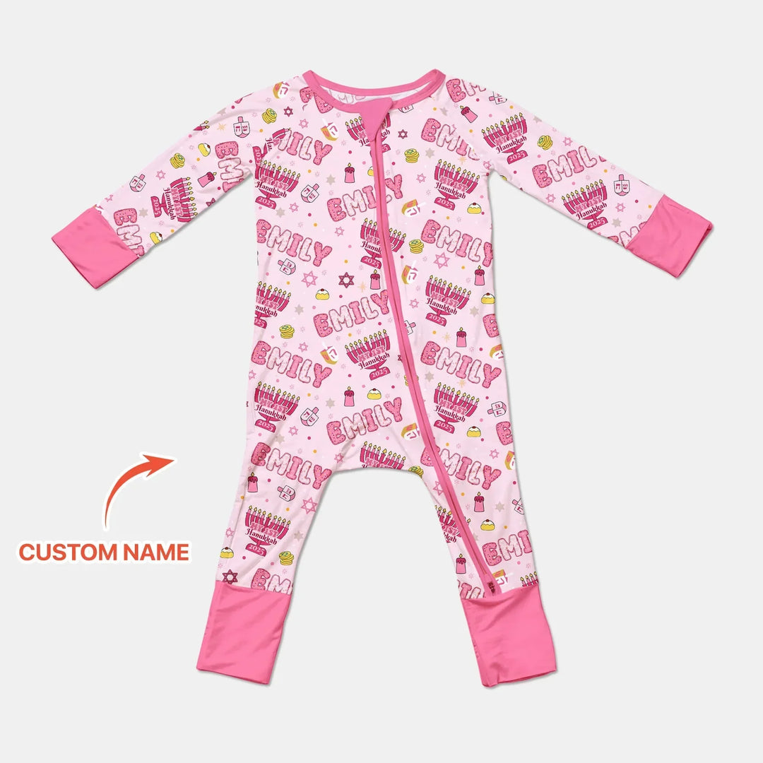 Custom name My First Hanukkah 2025 Bamboo Convertible Zippy