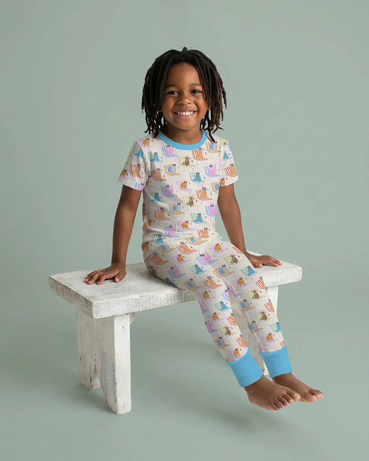 Zweiteiliges, kurzärmliges Pyjama-Set mit Marienkäfern