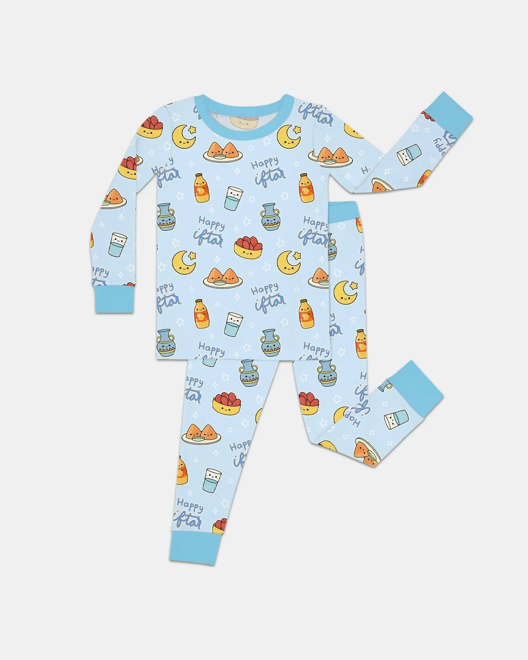 Zweiteiliges Langarm-Pyjama-Set mit Sommerfrüchten