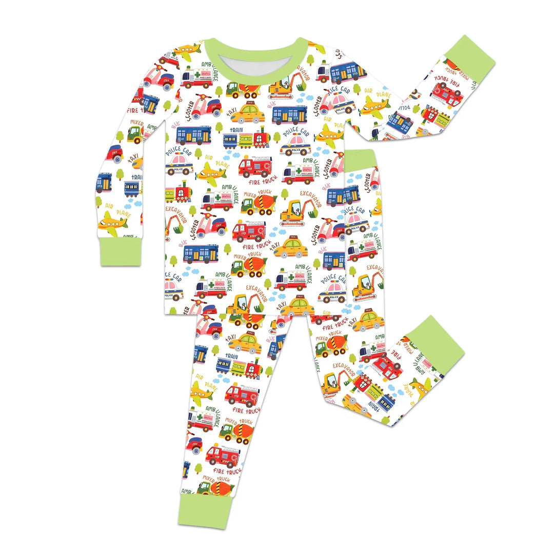 Zweiteiliges Langarm-Pyjama-Set mit Sommerfrüchten