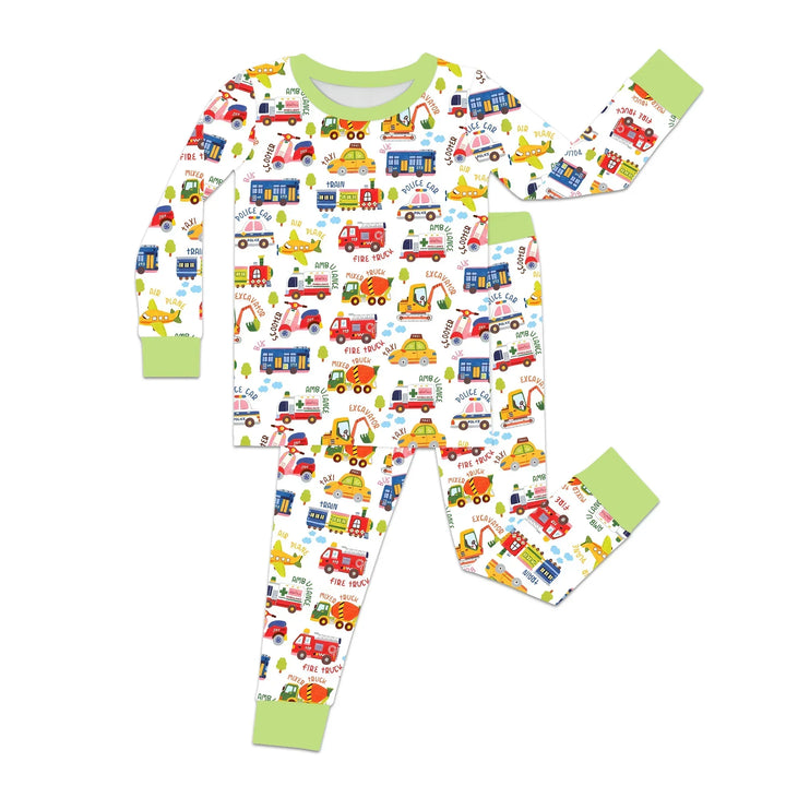 Zweiteiliges Langarm-Pyjama-Set mit Sommerfrüchten