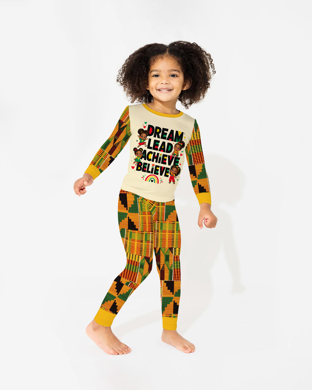 Zweiteiliges Langarm-Pyjama-Set mit Sommerfrüchten