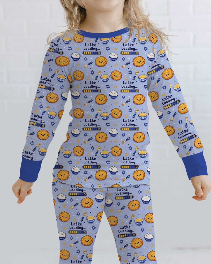 Latke For Hanukkah Bamboo Two Piece Long Sleeve Pajama Set