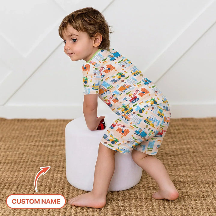 Zweiteiliges Pyjama-Set mit kurzen Ärmeln und Shorts im Sommer-Design