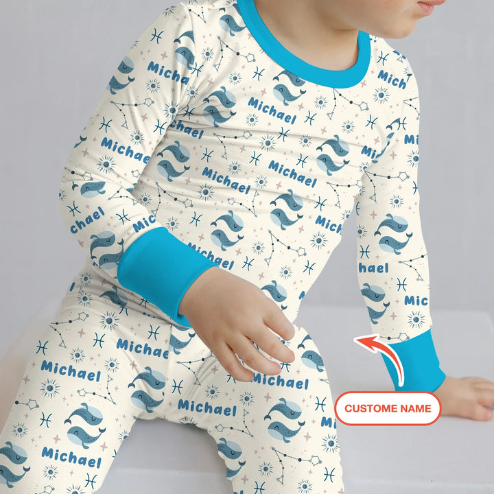 Zweiteiliges Langarm-Pyjama-Set mit Sommerfrüchten
