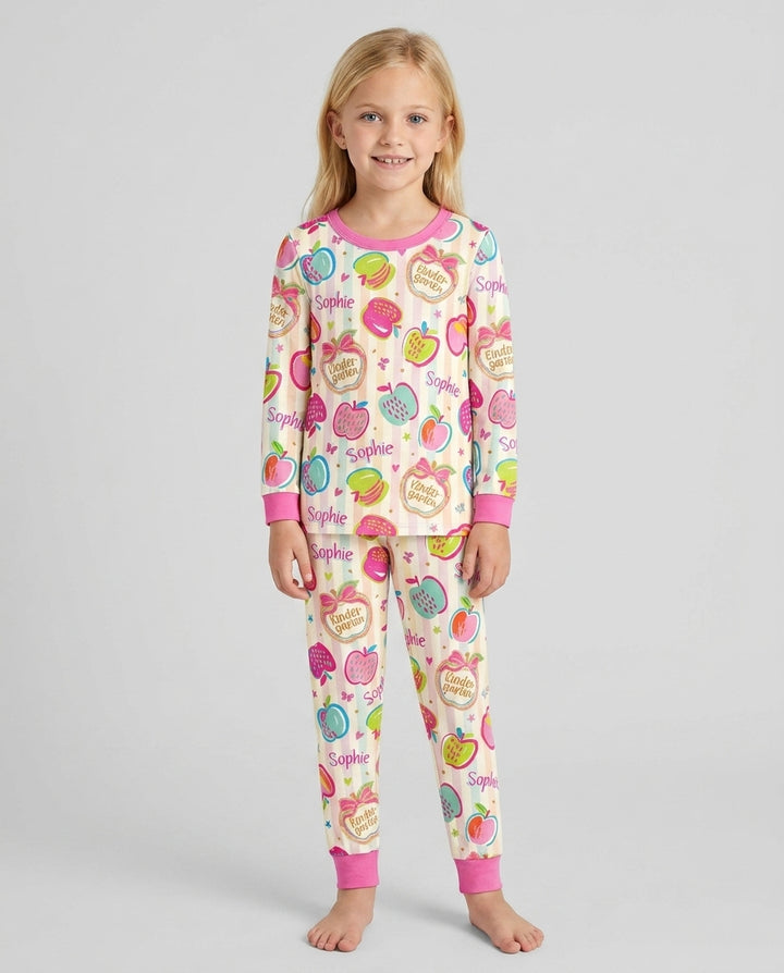 Zweiteiliges Langarm-Pyjama-Set mit Sommerfrüchten