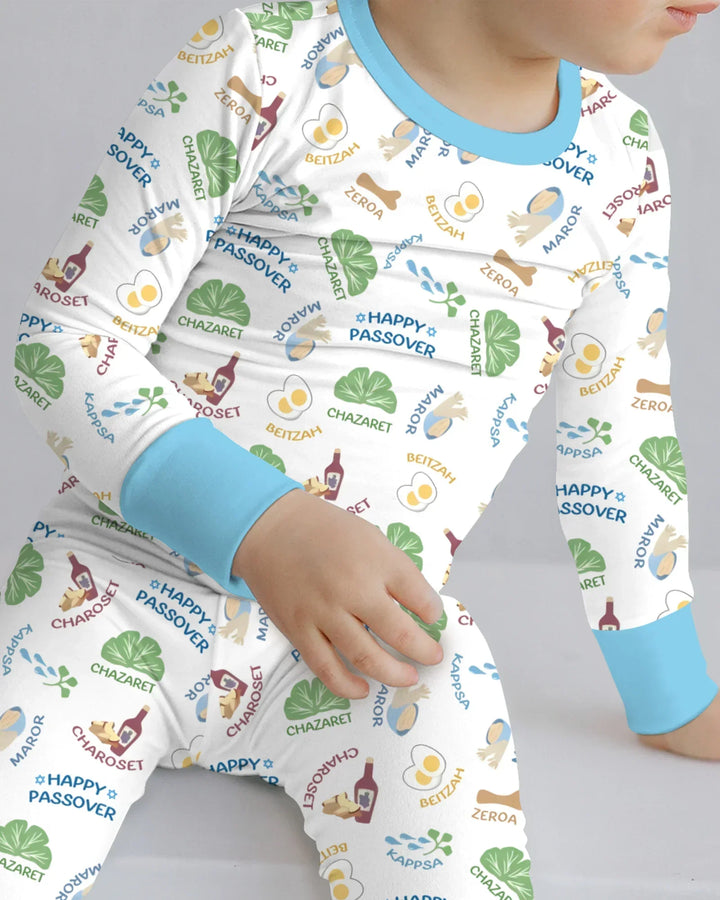 Zweiteiliges Langarm-Pyjama-Set mit Sommerfrüchten