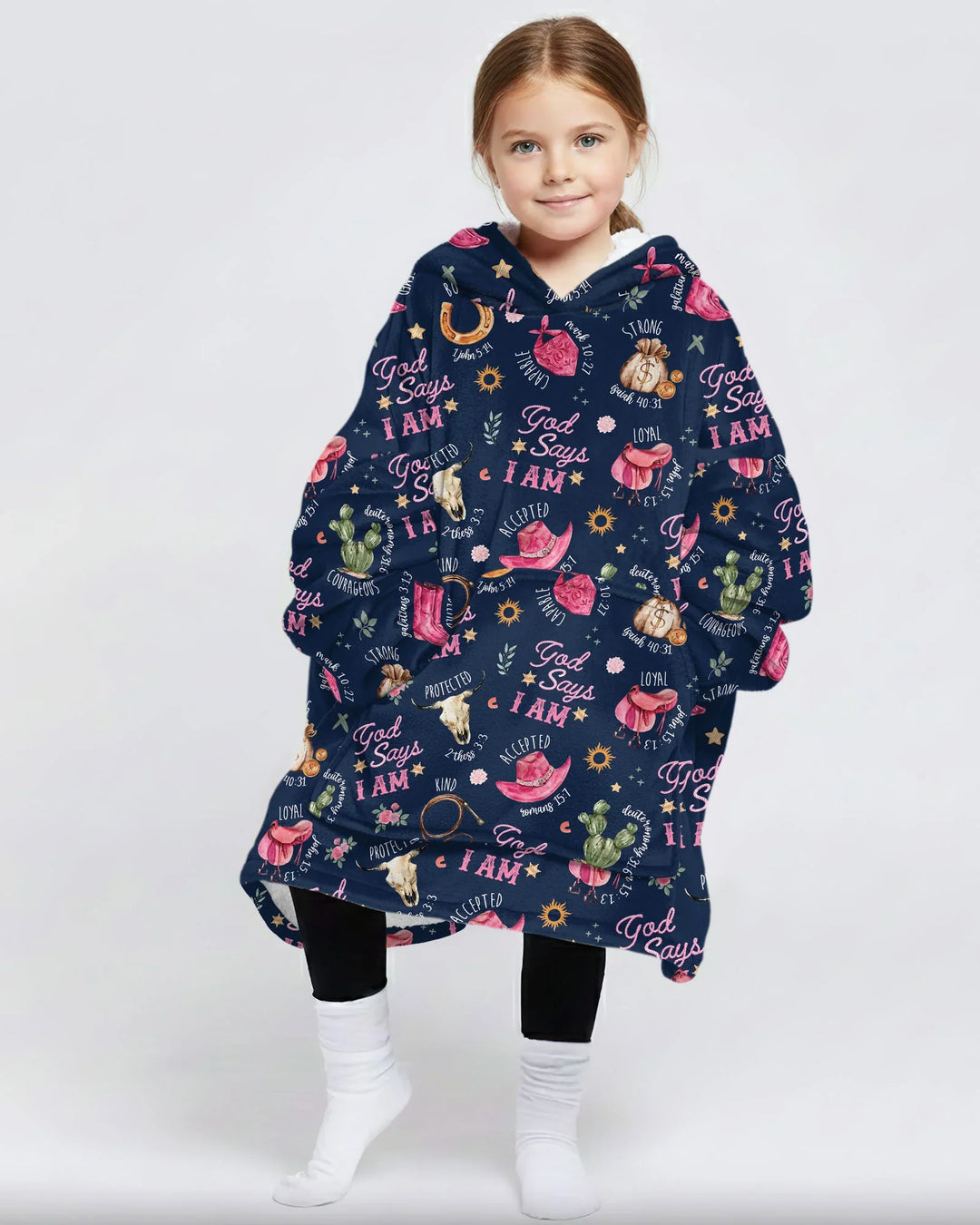 Gott Sagt Ich Bin Westliche Glaubens-tragbare Bambus-Deckenkapuzenjacke