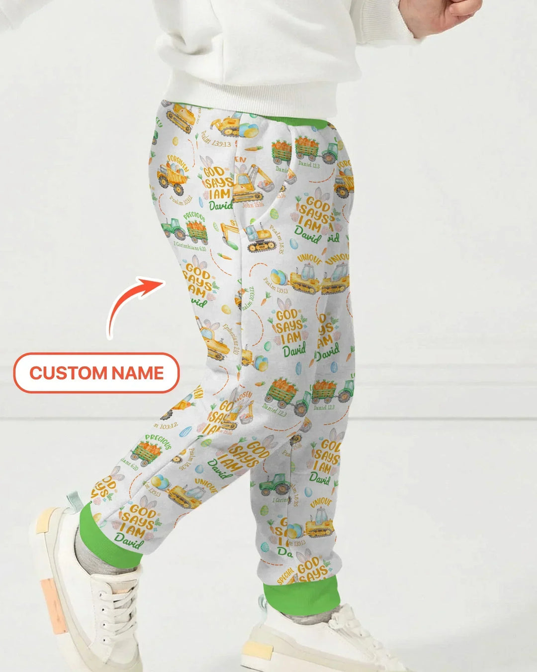 Happy Easter God Says I Am Custom Name Bamboo Jogger