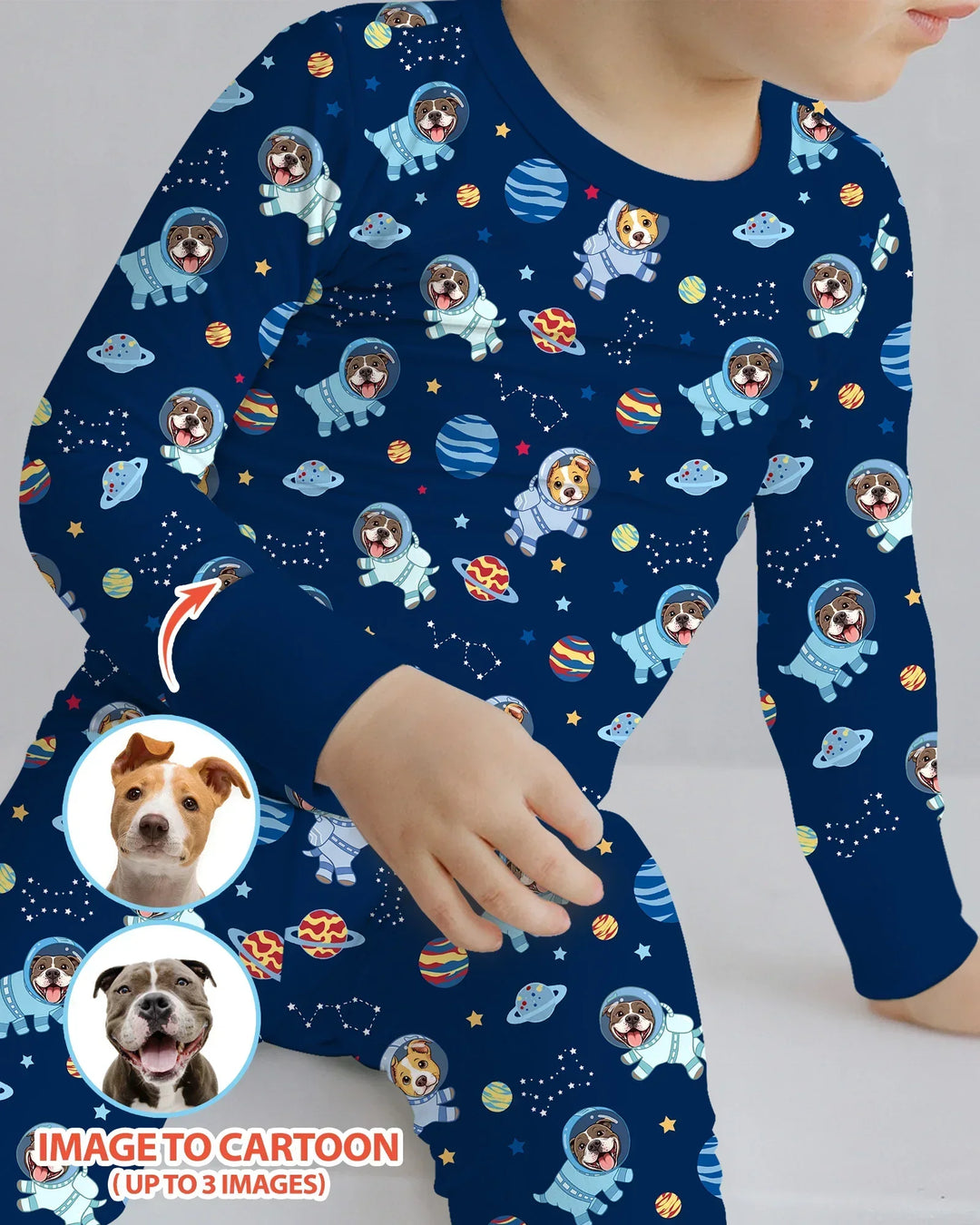 Zweiteiliges Langarm-Pyjama-Set mit Sommerfrüchten