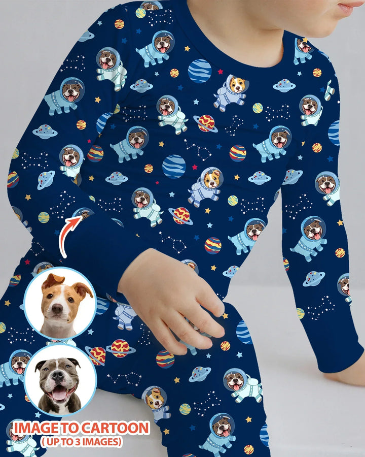 Zweiteiliges Langarm-Pyjama-Set mit Sommerfrüchten