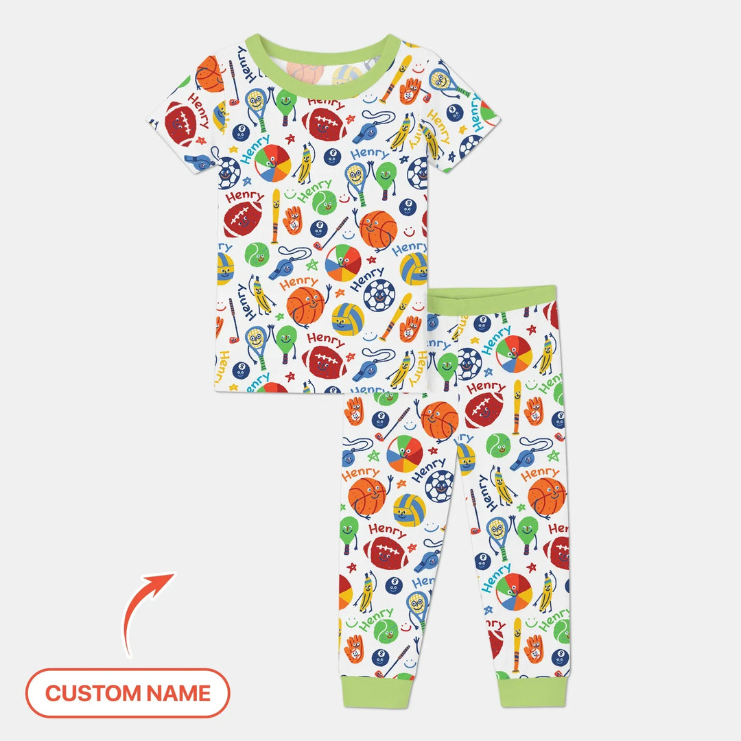 Zweiteiliges, kurzärmliges Pyjama-Set mit Marienkäfern