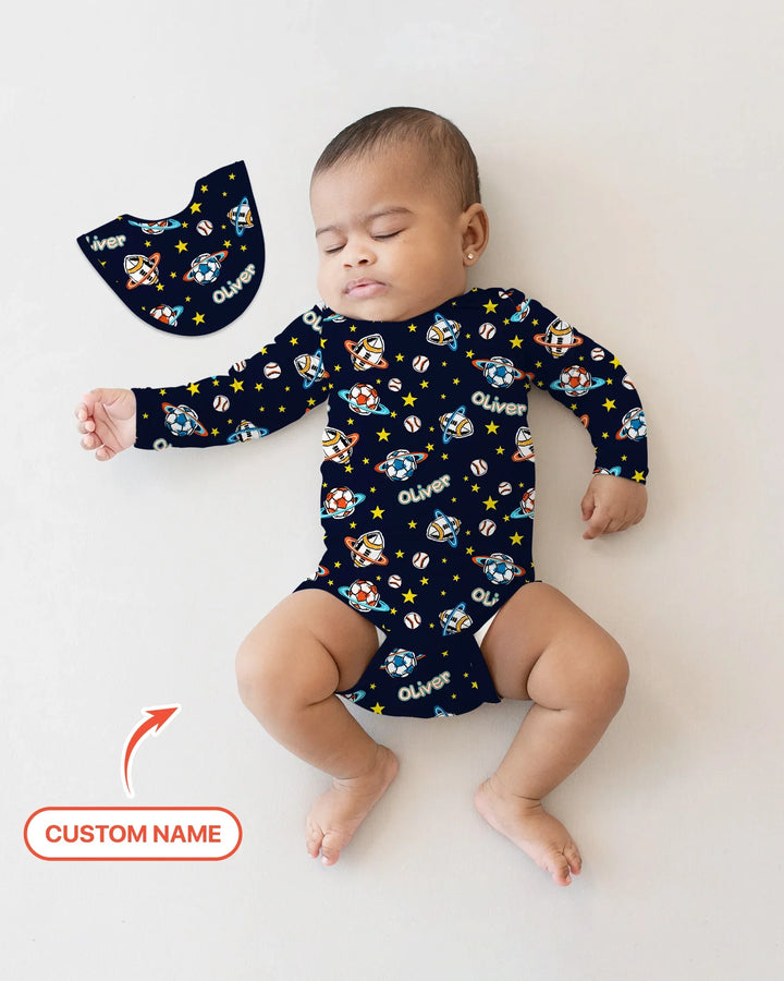 Custom Name Space Sport Bamboo Bodysuit