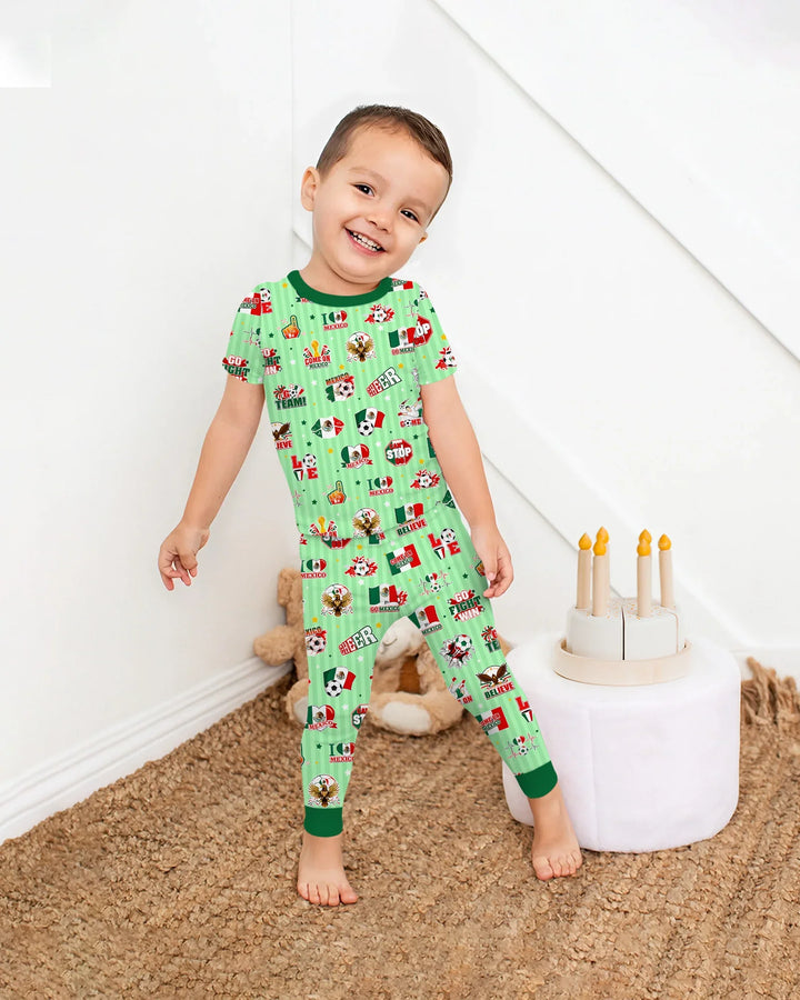 Zweiteiliges, kurzärmliges Pyjama-Set mit Marienkäfern