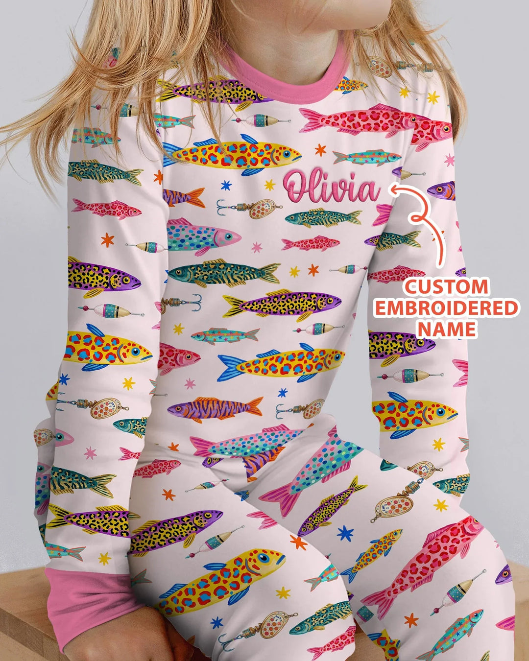Zweiteiliges Langarm-Pyjama-Set mit Sommerfrüchten