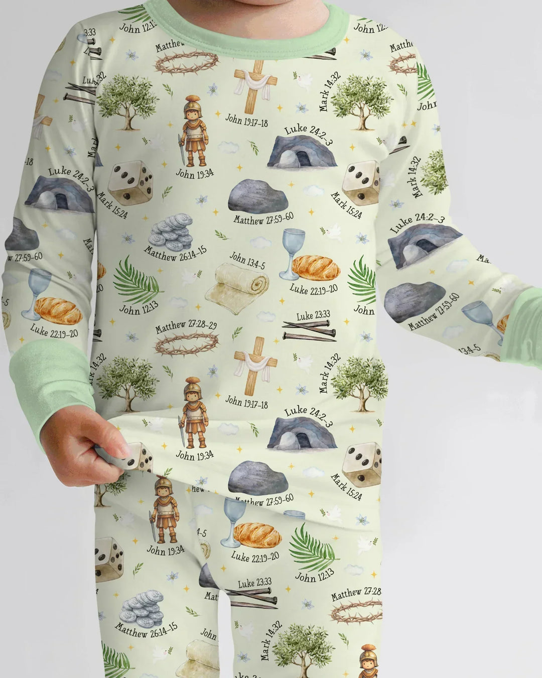 He Is Risen Family Matching Bamboo Two Piece Long Sleeve Pajama Set