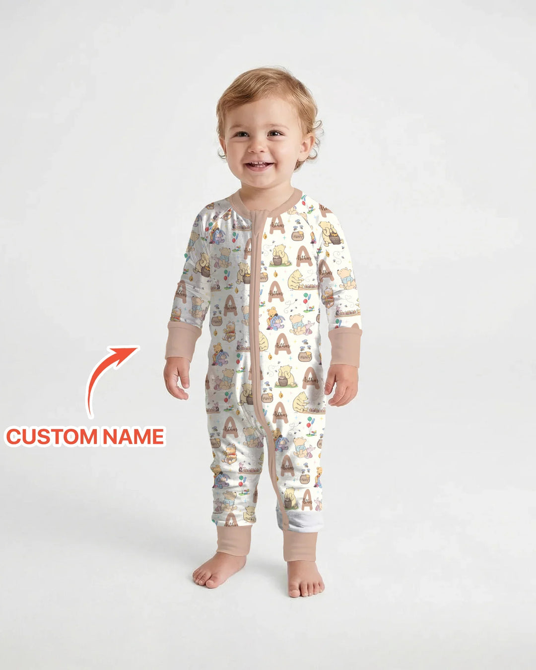 Honey Bear Monogram Bamboo Convertible Zippy