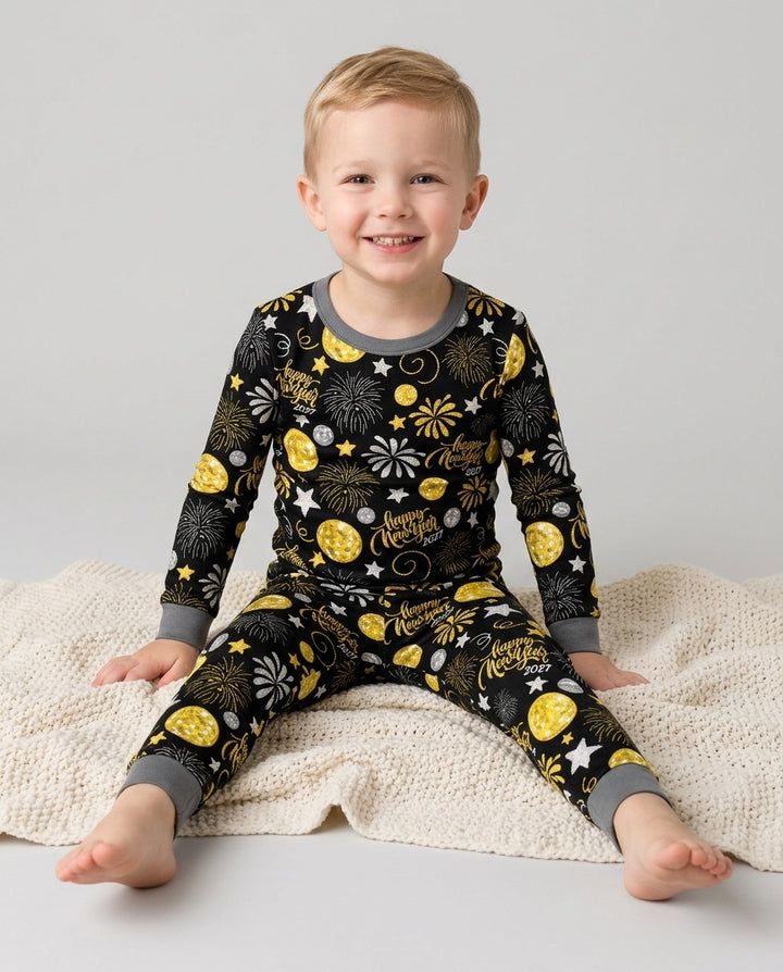 New Year's Eve Celebration 2027  Bamboo Two Piece Long Sleeve Pajama Set