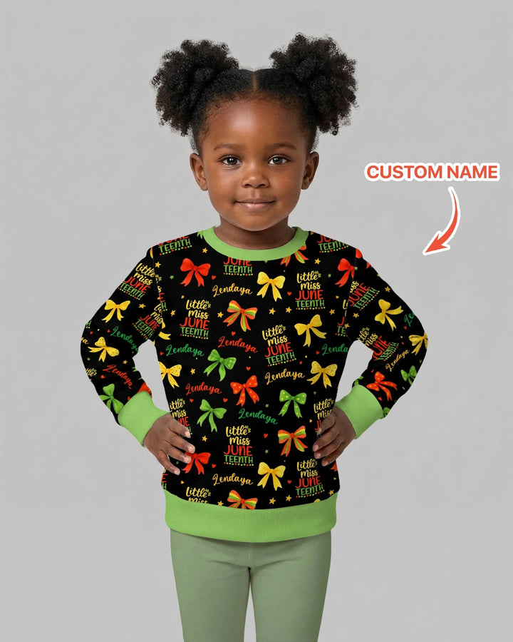 Little Miss Juneteenth Bambus-Sweatshirt mit Rundhalsausschnitt