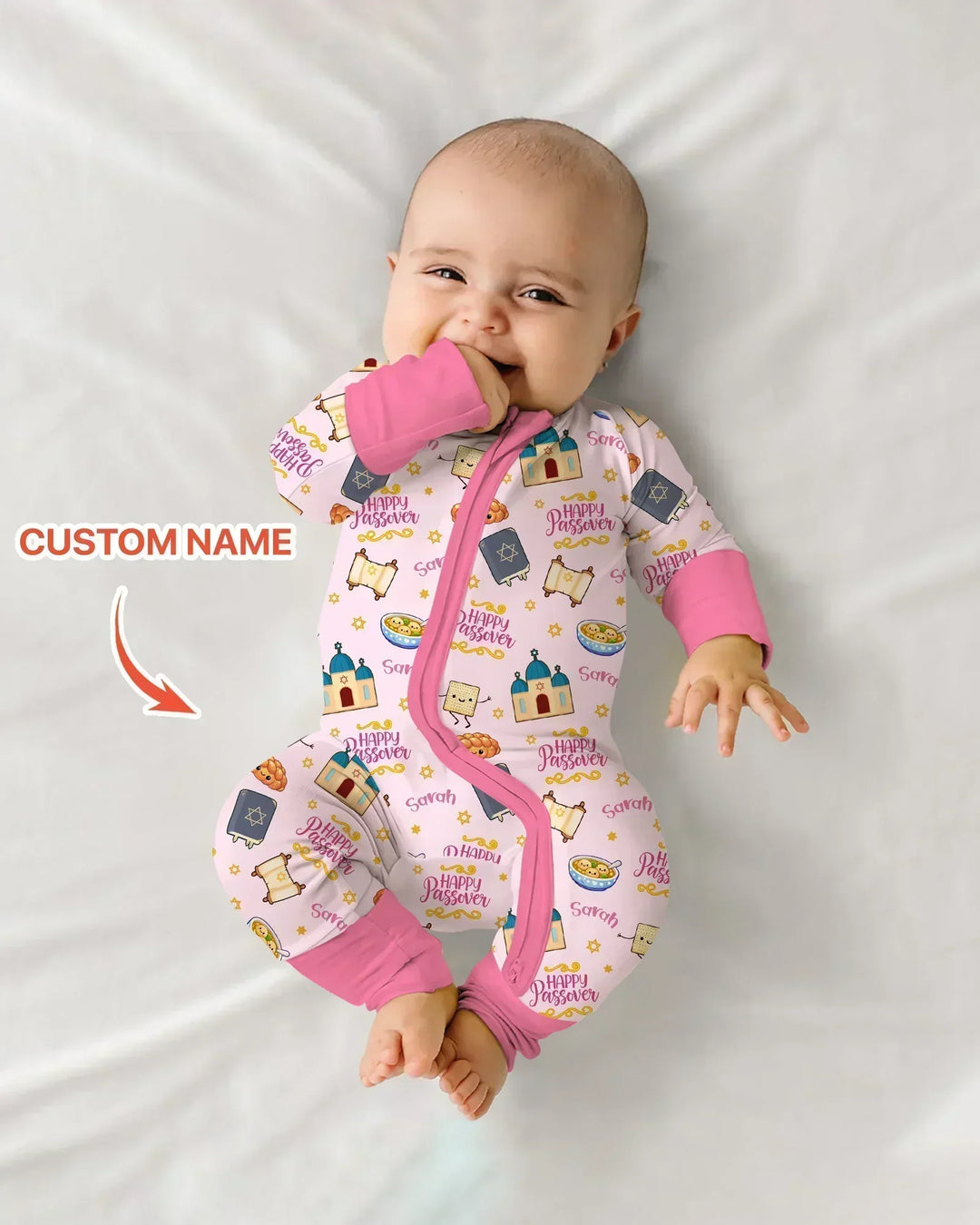 Custom name "Pesach Sameach" Bamboo Convertible Zippy