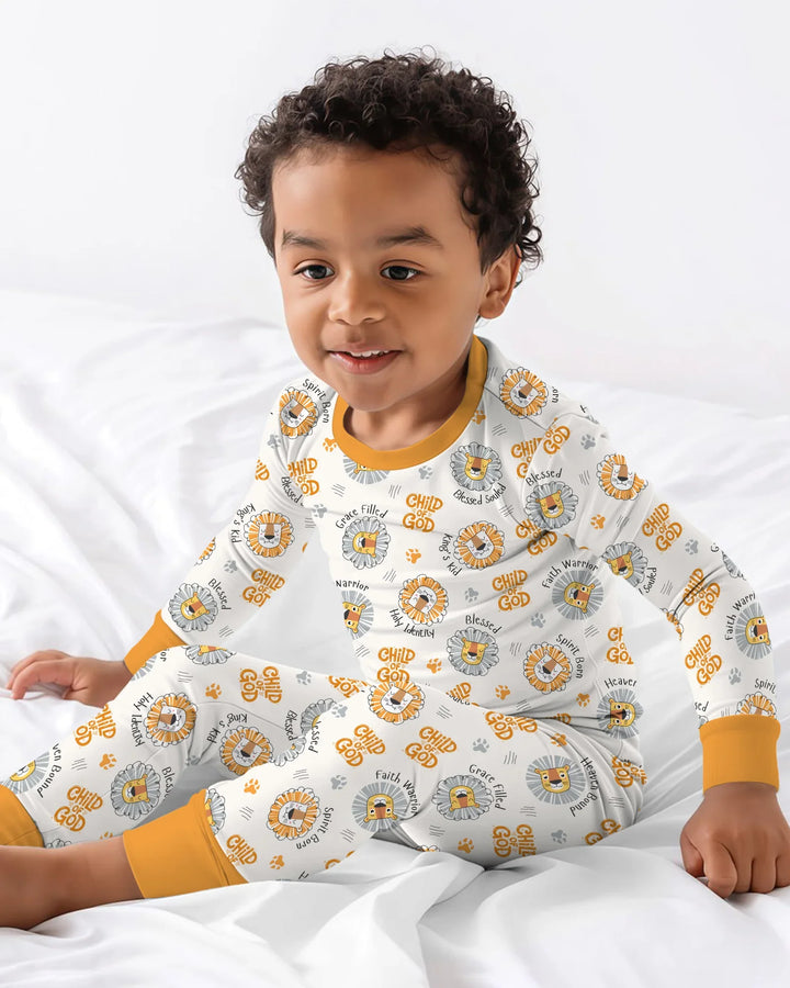 Zweiteiliges Langarm-Pyjama-Set mit Sommerfrüchten