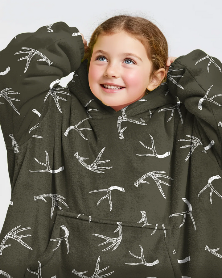 Antlers Minimalism Tragbarer Bambus-Deckenhoodie