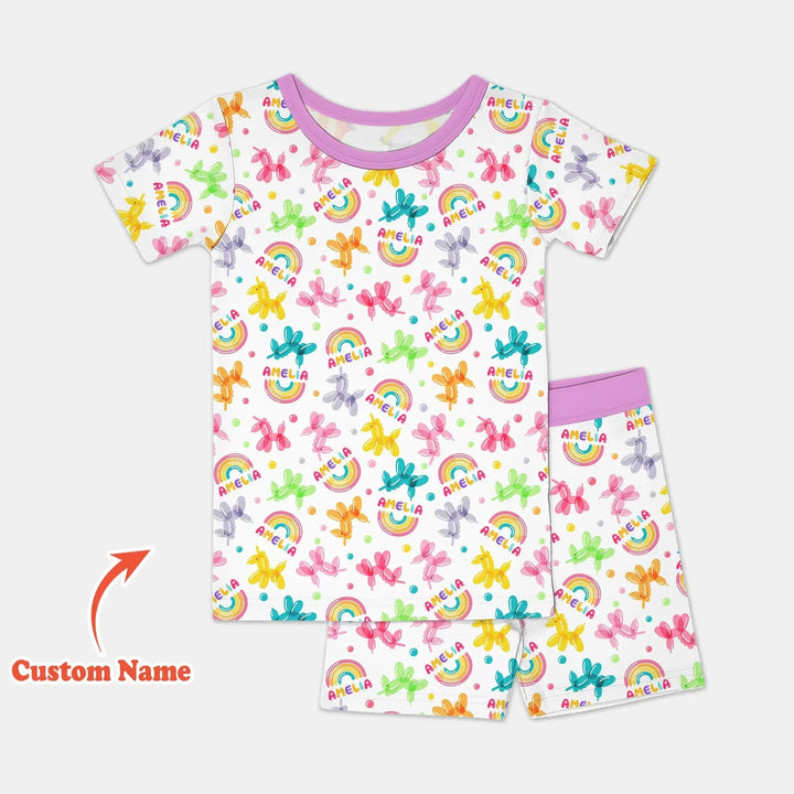Zweiteiliges Pyjama-Set mit kurzen Ärmeln und Shorts im Sommer-Design