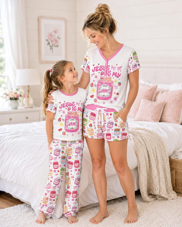 Zweiteiliges, kurzärmliges Pyjama-Set mit Marienkäfern