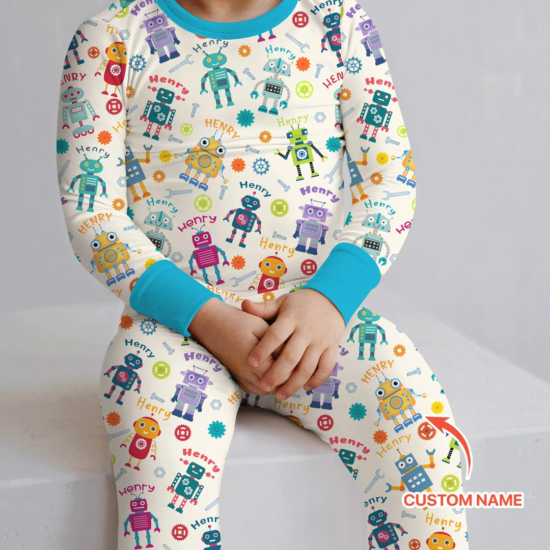 Zweiteiliges Langarm-Pyjama-Set mit Sommerfrüchten