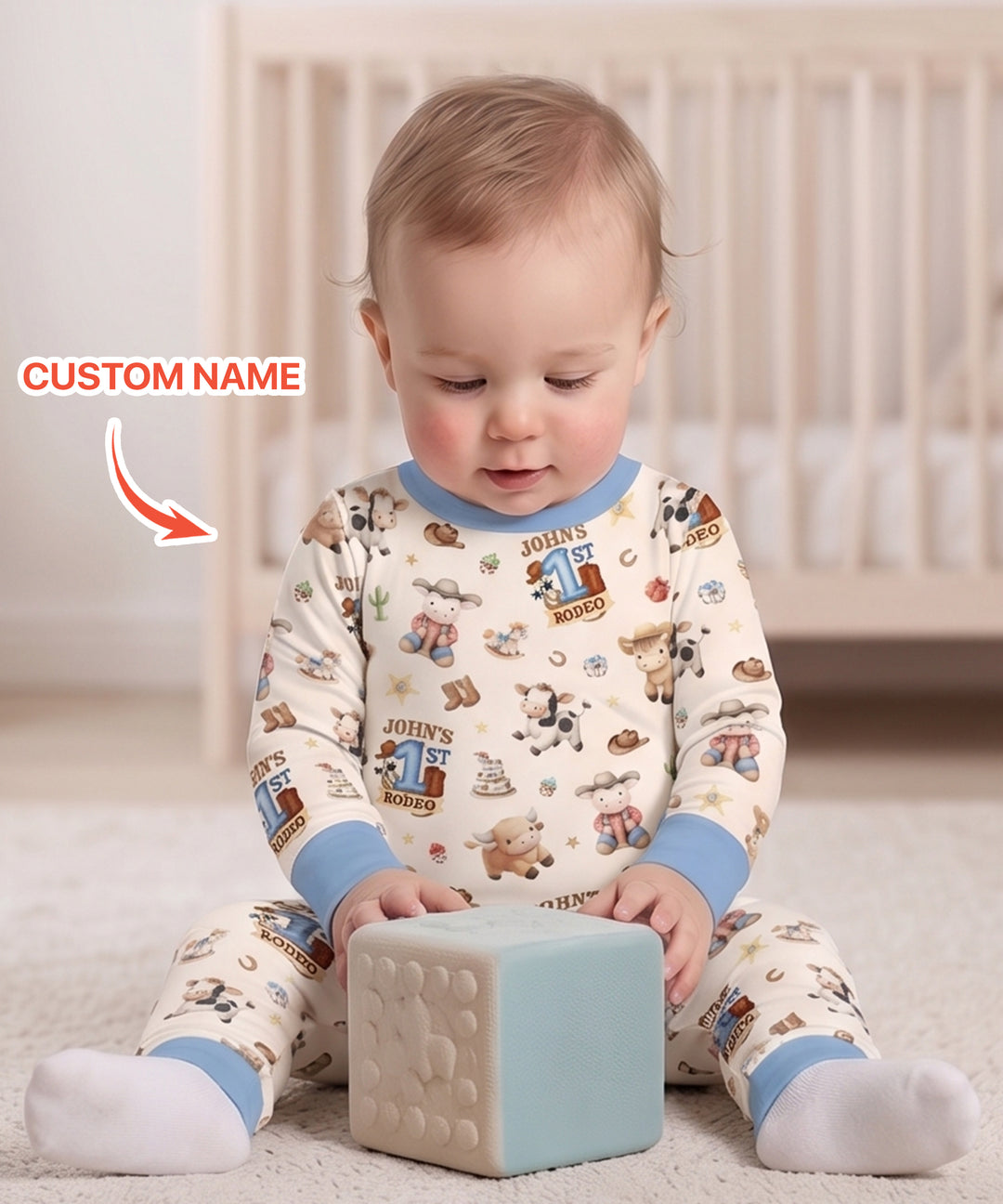 Zweiteiliges Langarm-Pyjama-Set mit Sommerfrüchten