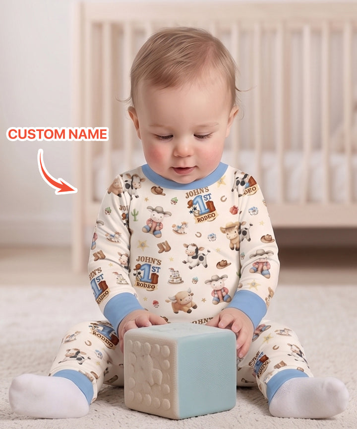 Zweiteiliges Langarm-Pyjama-Set mit Sommerfrüchten