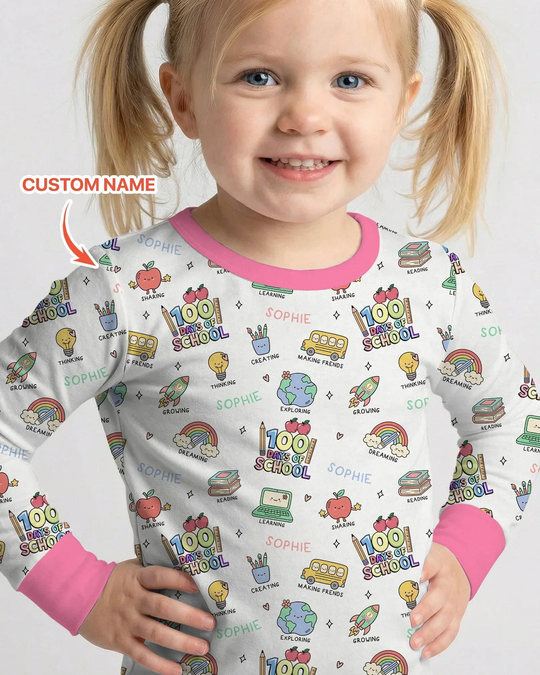 Zweiteiliges Langarm-Pyjama-Set mit Sommerfrüchten