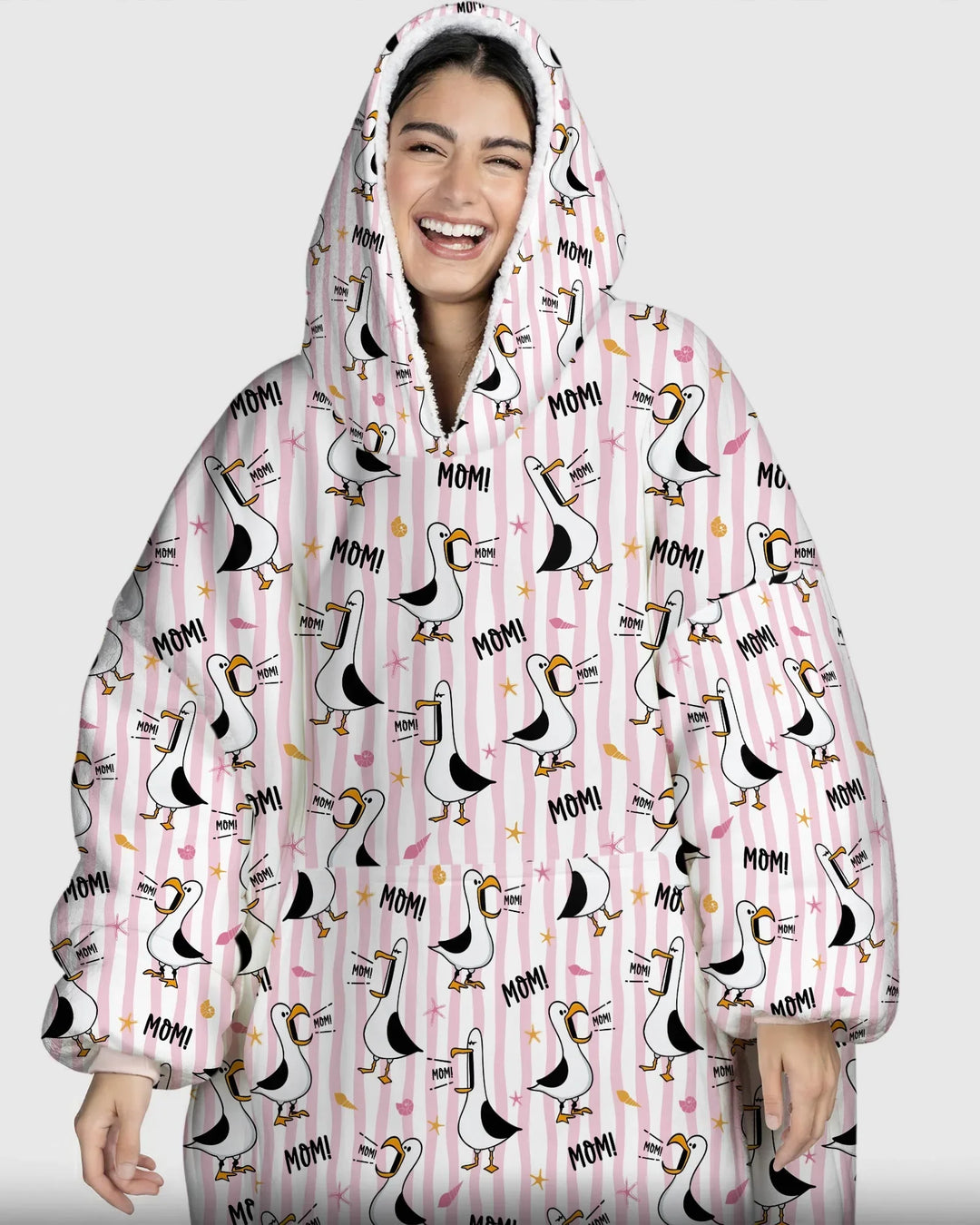 Möwen-Mama Mama MAMA Tragbarer Bambus-Deckenpullover