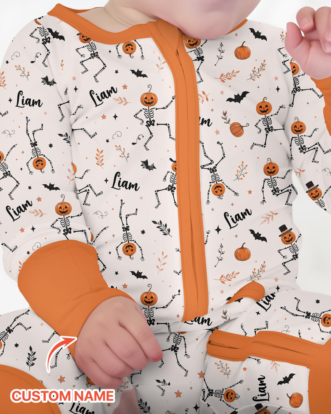 Dancing Pumpkin Skeleton Halloween Bamboo Convertible Zippy