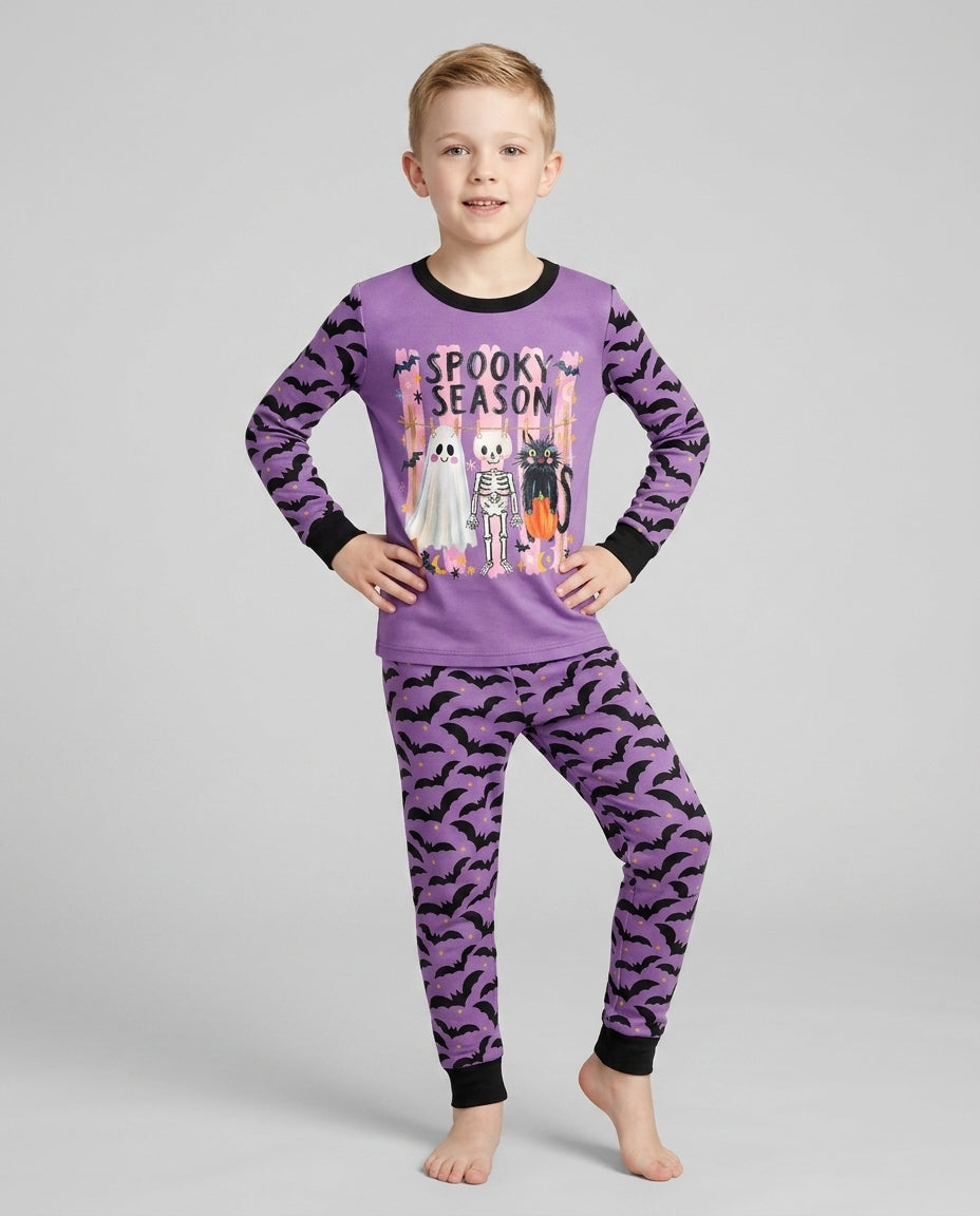 Zweiteiliges Langarm-Pyjama-Set mit Sommerfrüchten