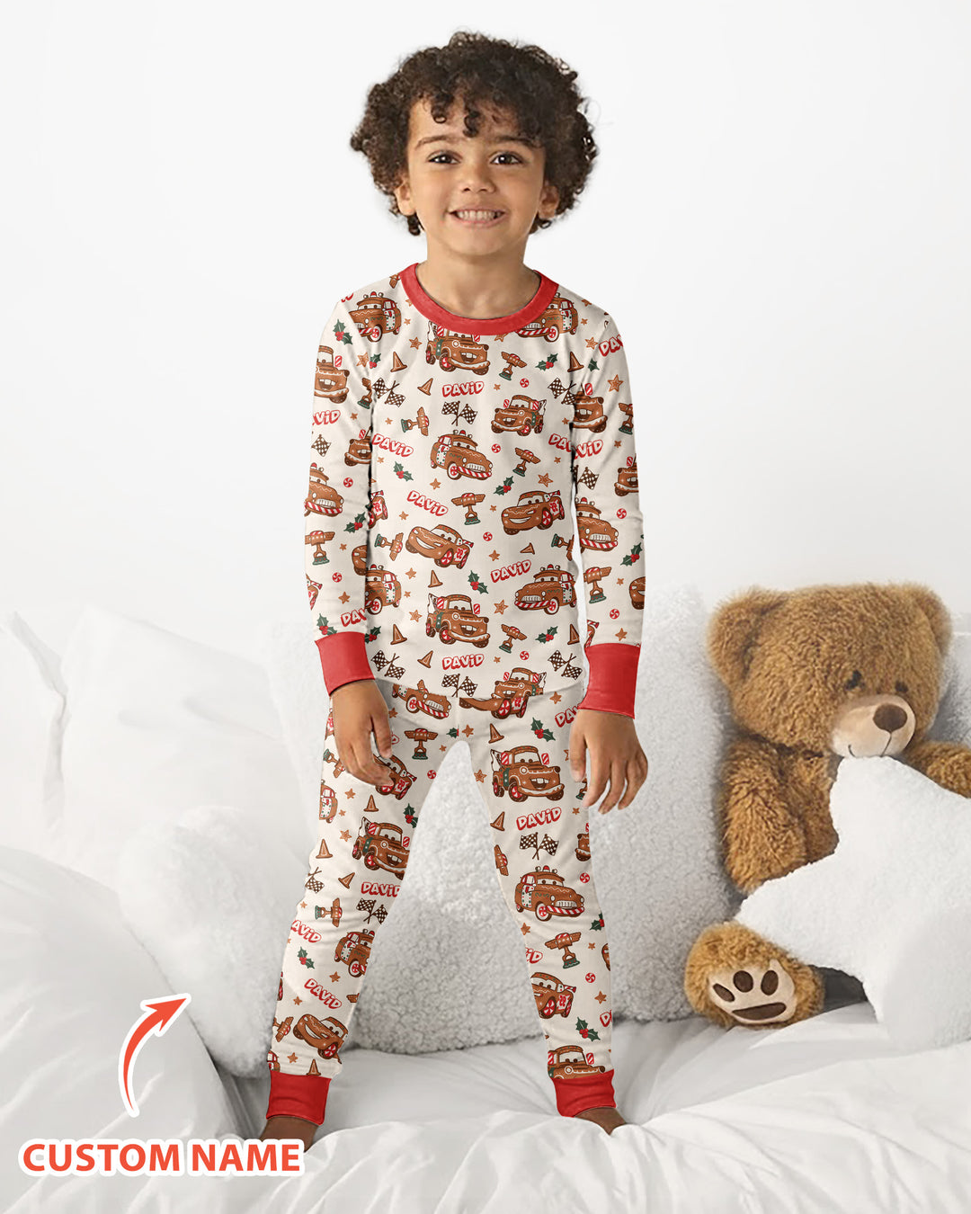 Christmas Cookie Cars Bamboo Two Piece Long Sleeve Pajama Set