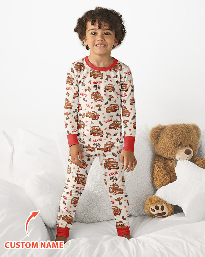 Christmas Cookie Cars Bamboo Two Piece Long Sleeve Pajama Set