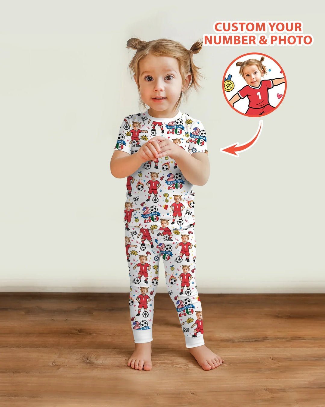 Zweiteiliges, kurzärmliges Pyjama-Set mit Marienkäfern