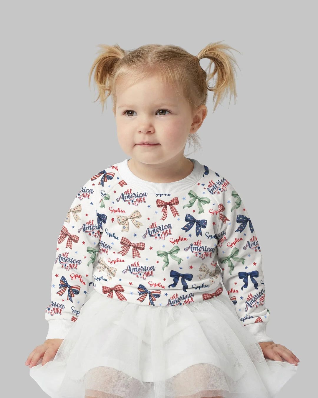 Benutzerdefiniertes All-American-Girl-Bambus-Rundhals-Sweatshirt