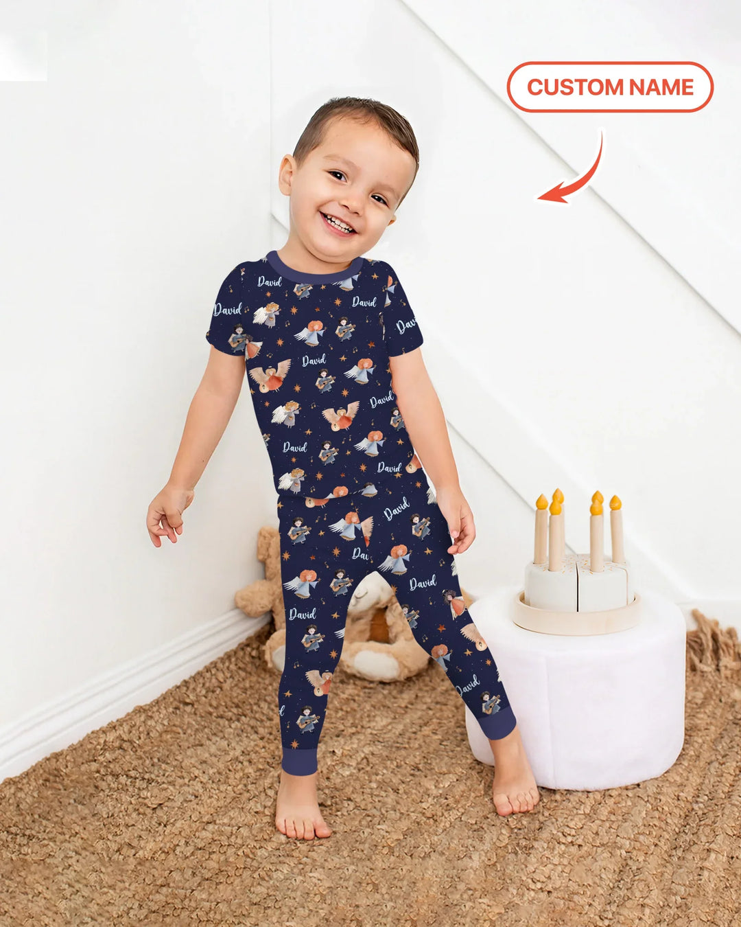 Zweiteiliges, kurzärmliges Pyjama-Set mit Marienkäfern