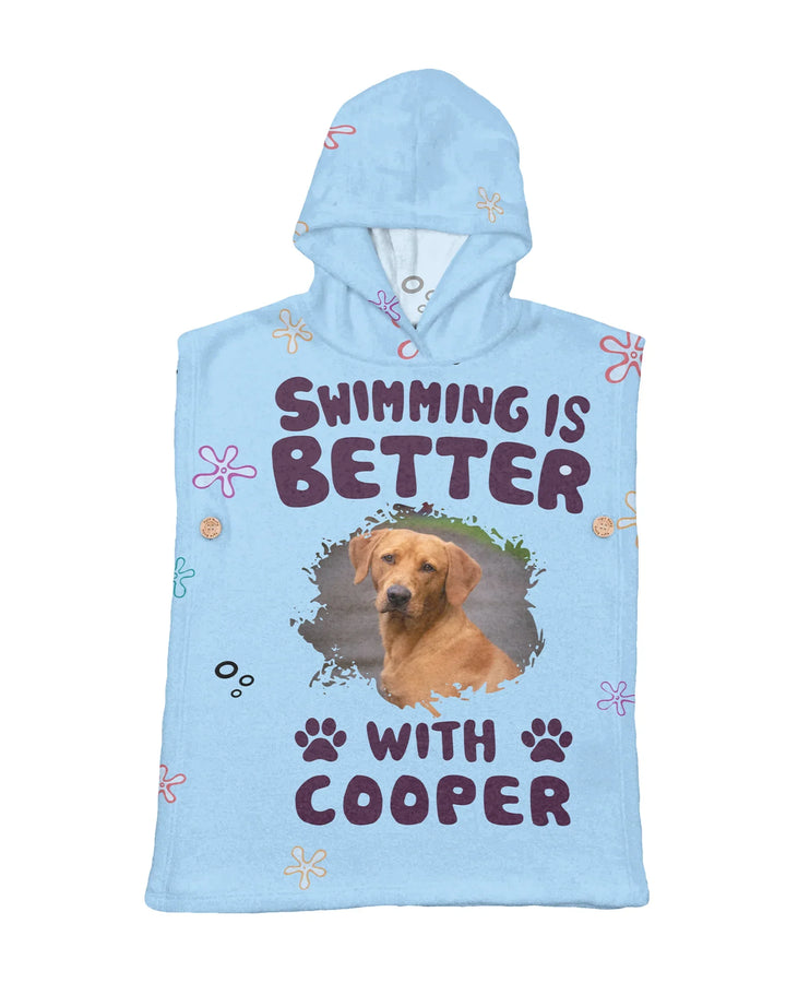 Better Life With My Dog Photo Bambus-Schwimmponcho