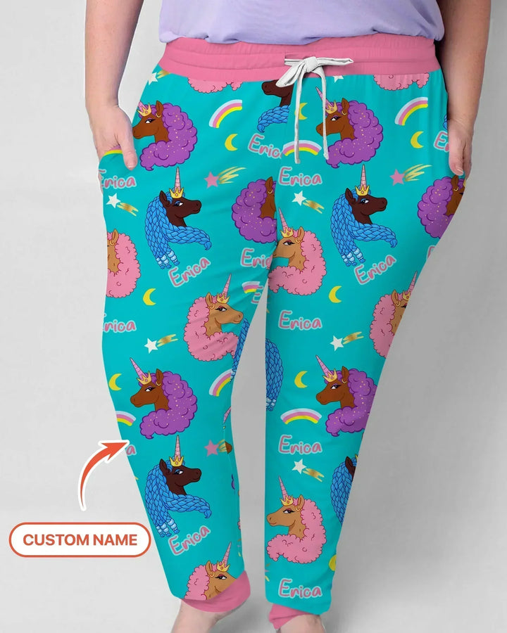 Afrikanisches Astro-Einhorn-Bambus-Damen-Pyjama-Set