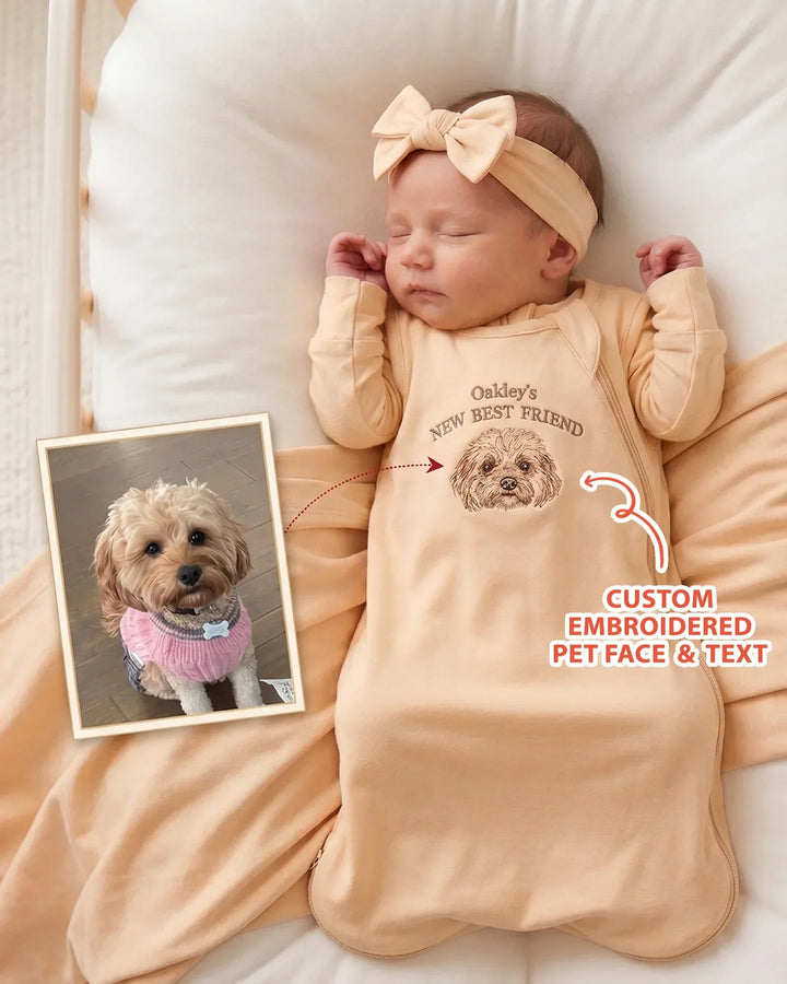 Gerippte Babykleidung mit individuellem Foto - Weich &amp; Skizzenhaft